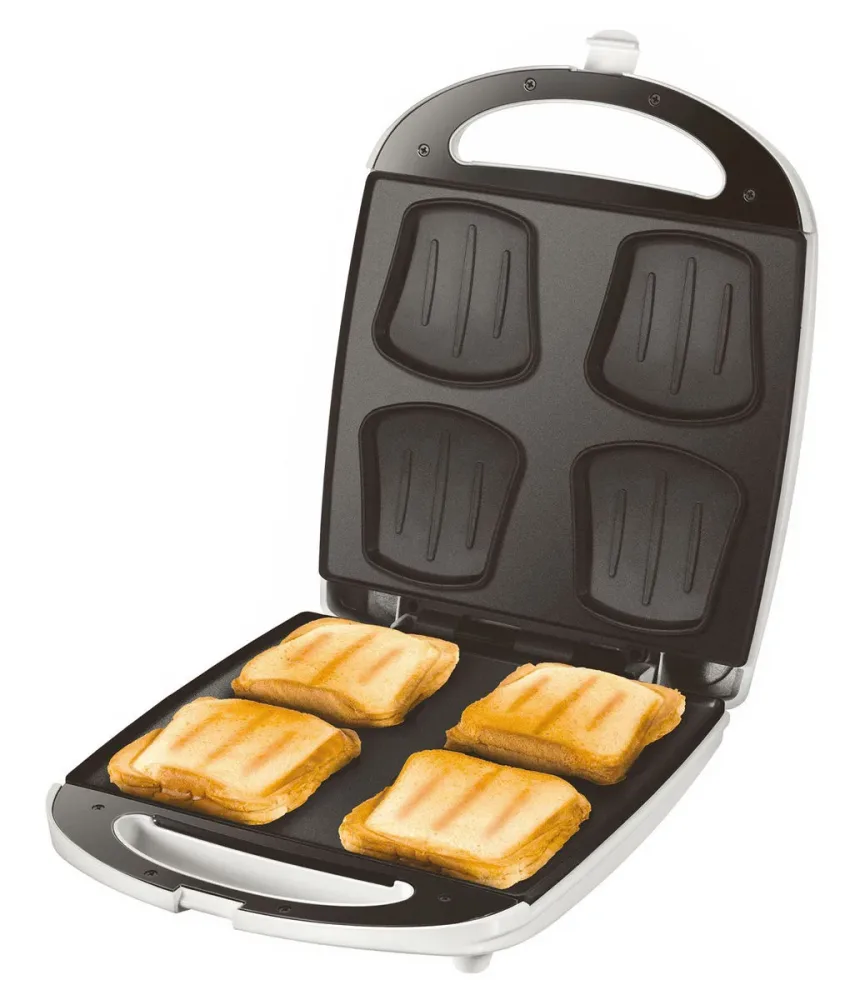 Unold Quadro Sandwich-Toaster klappbar Weiß, Schwarz