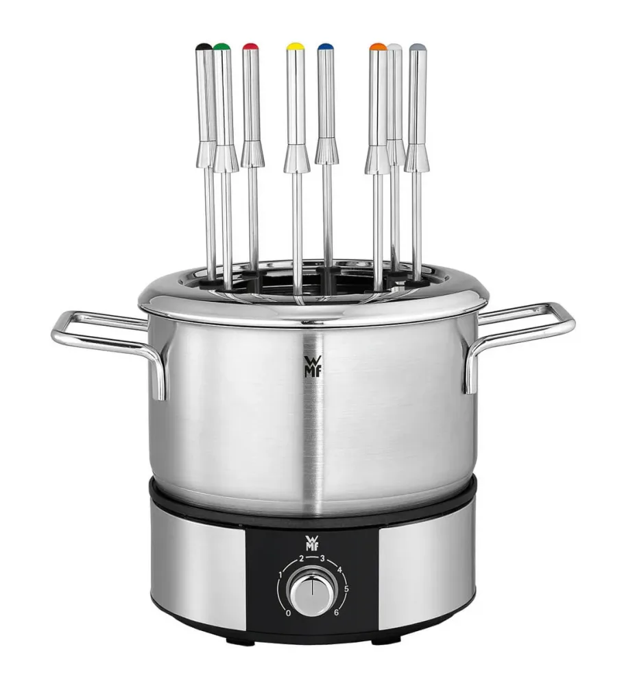 WMF Lono Fondue Fondue 1400 W 8 Fonduegabeln, mit manueller Temperatureinstellung Cromargan