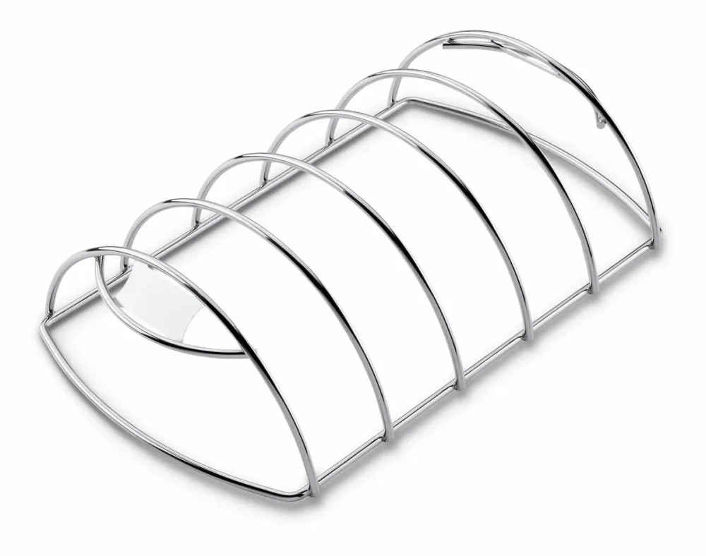Weber Premium Spare-Rib-Halter – Weber Grill Ablage/Grill Rollwagen/Grill Erweiterung – edelstahl