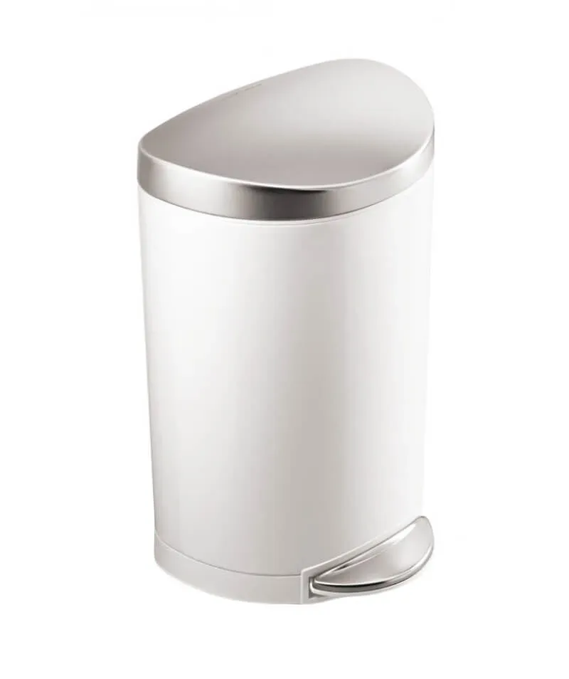 Simplehuman Halbrunder Treteimer 10l Weiss