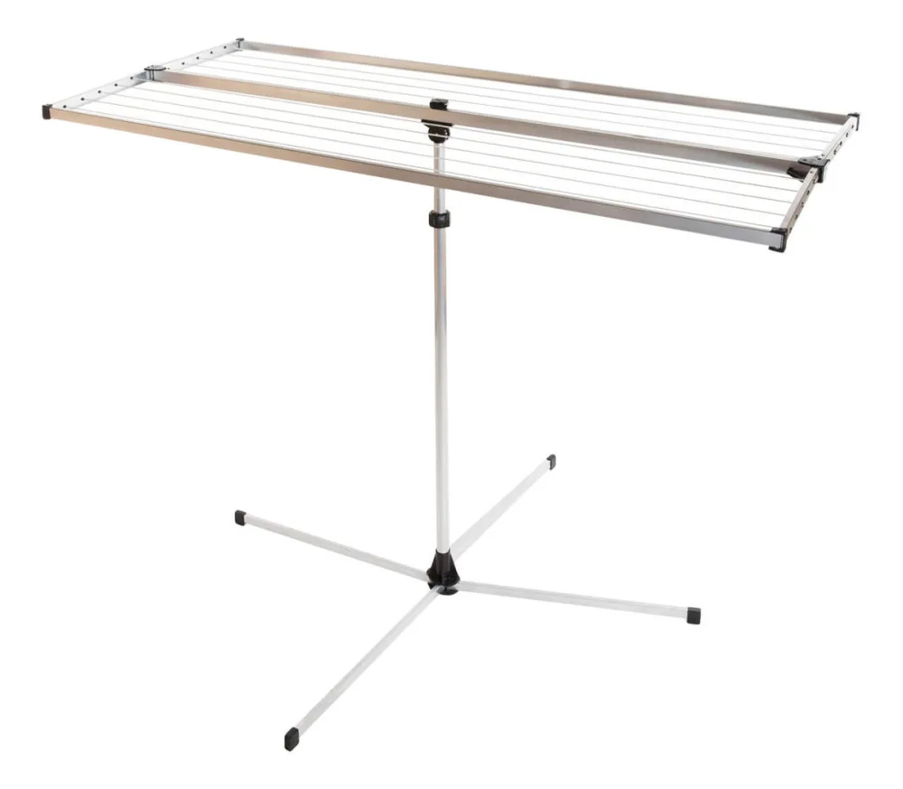 Stewi Libelle XL BlackLine mit Kreuzfuss Wäscheständer – Wäscheständer/Wäscheleine – aluminium schwarz