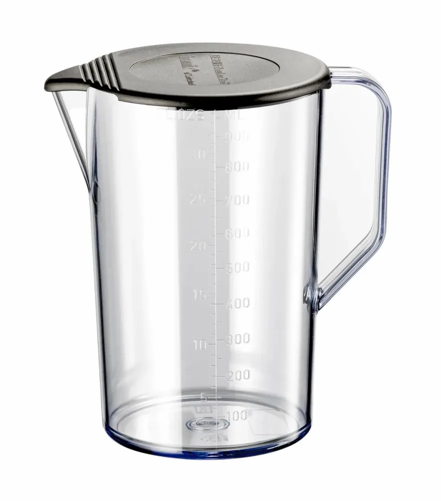 Bamix Krug mit Deckel 1000 ml – Küchenmaschine Zubehör – schwarz