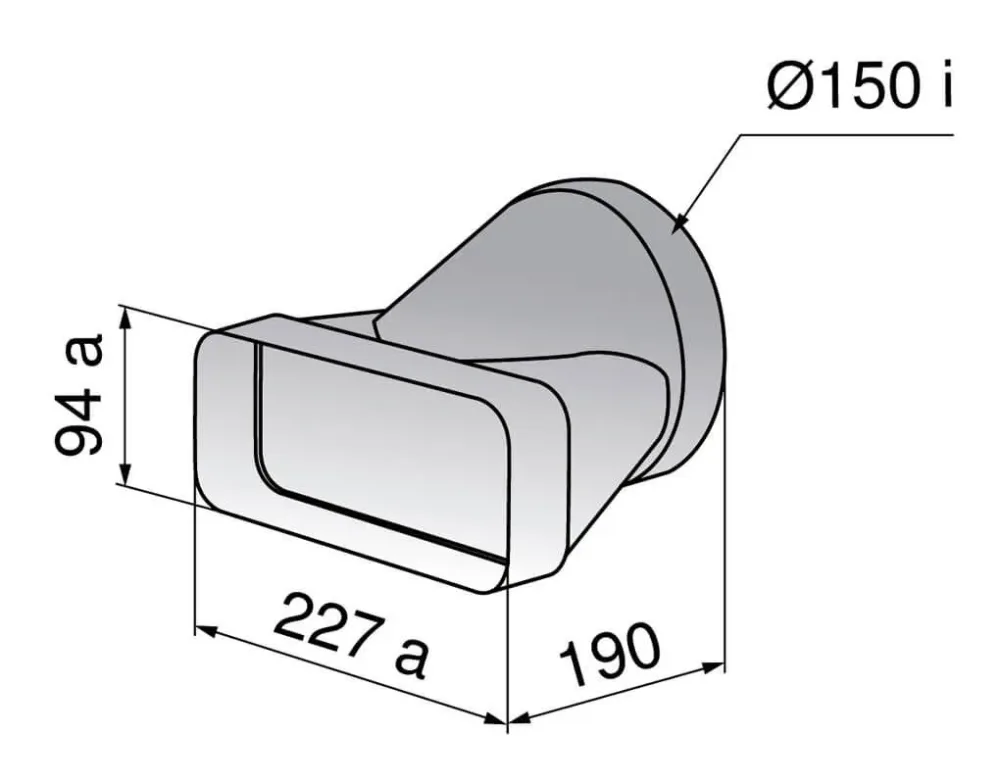V-ZUG 1012782 Übergangsstück Flachkanal