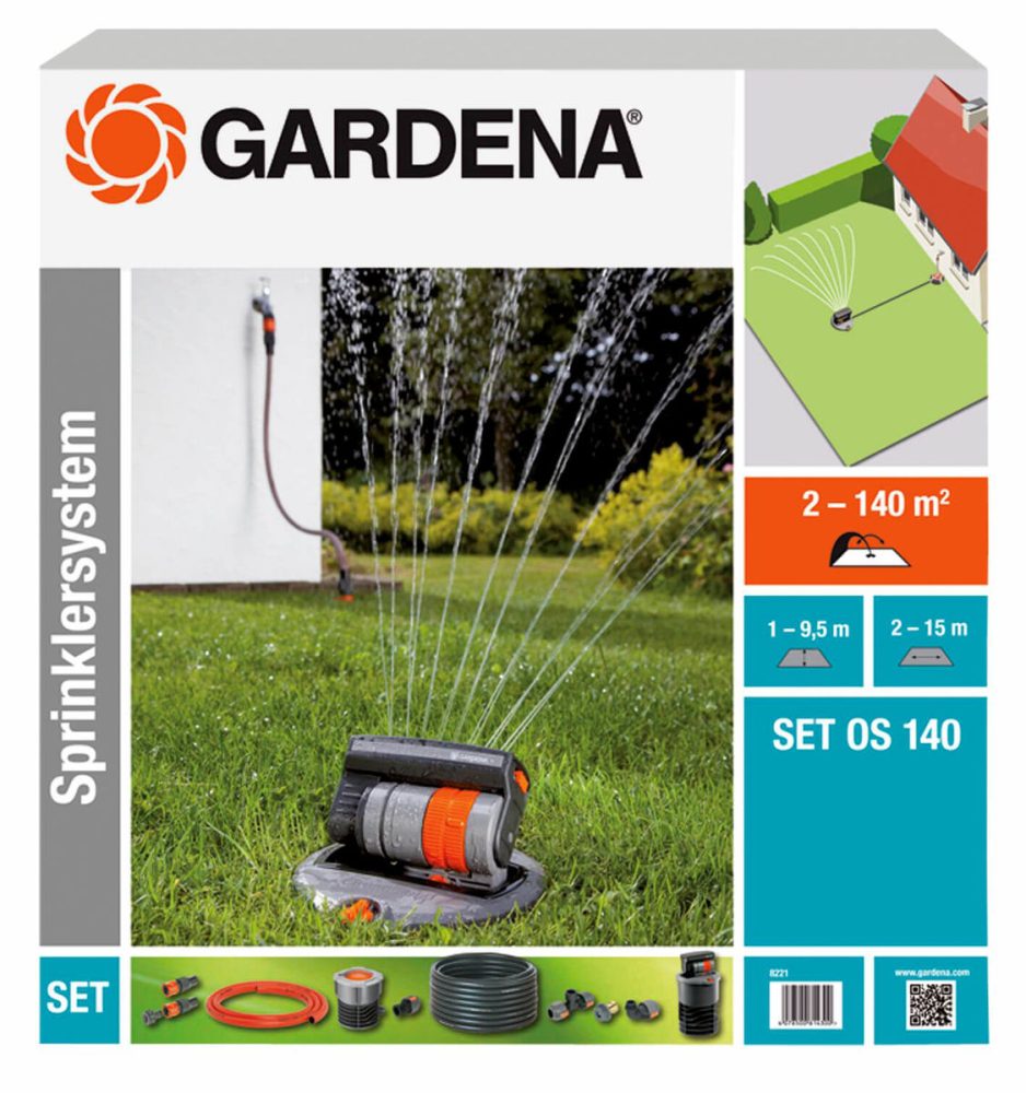 Gardena 08221-20.000.00 - Sprinklersystem Set (Schwarz/Grau/Orange)