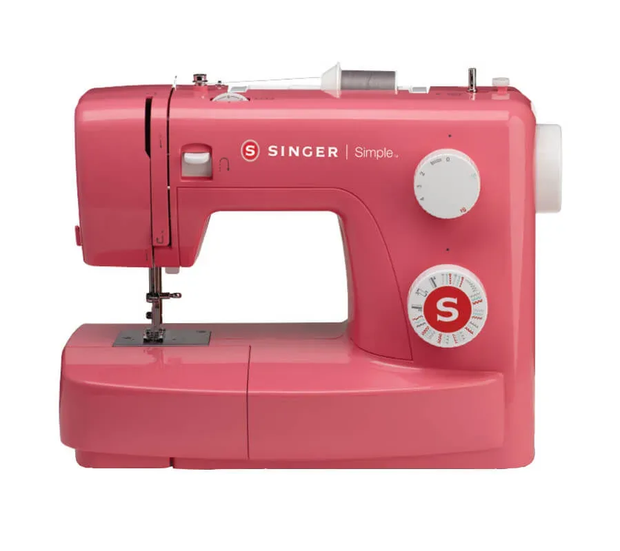 Singer Freiarmnähmaschine Simple 3223 mit Anschiebetisch Rot