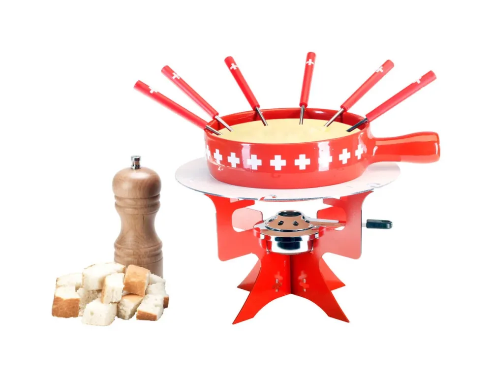 Nouvel Mini Fondue Bar Schweiz Käsefondue Set 11-tlg