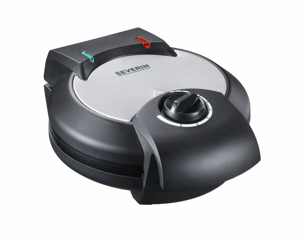 Severin WA 2103 Waffeleisen mit manueller Temperatureinstellung Edelstahl (gebürstet), Schwarz