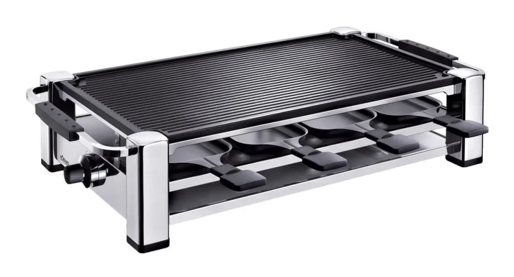Koenig 8er Raclettegerät chrom – Raclette Ofen/Raclette Grill