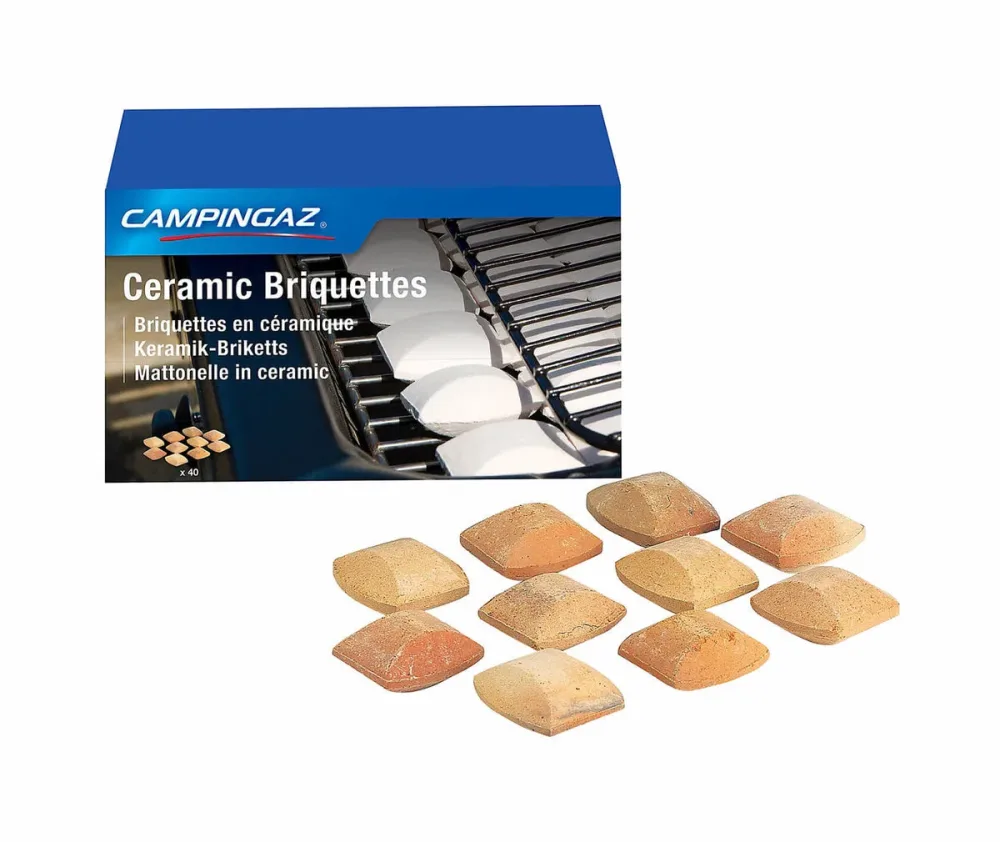 Campingaz 205636 Keramiksteine – Holzkohle/Briketts/Grill Anzünder – braun