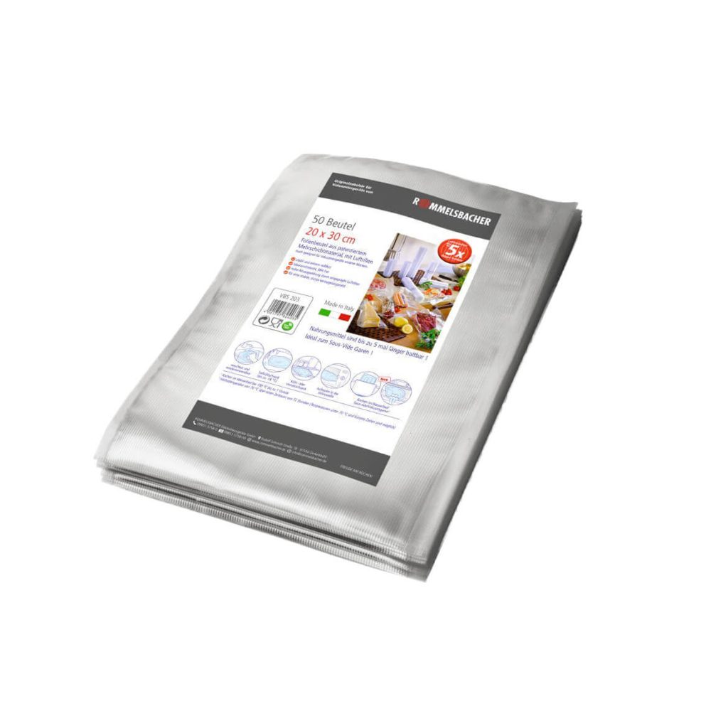 Rommelsbacher Vakuumierbeutel 20x30 cm, 50 Stück – Vakuumiergerät Zubehör – weiss