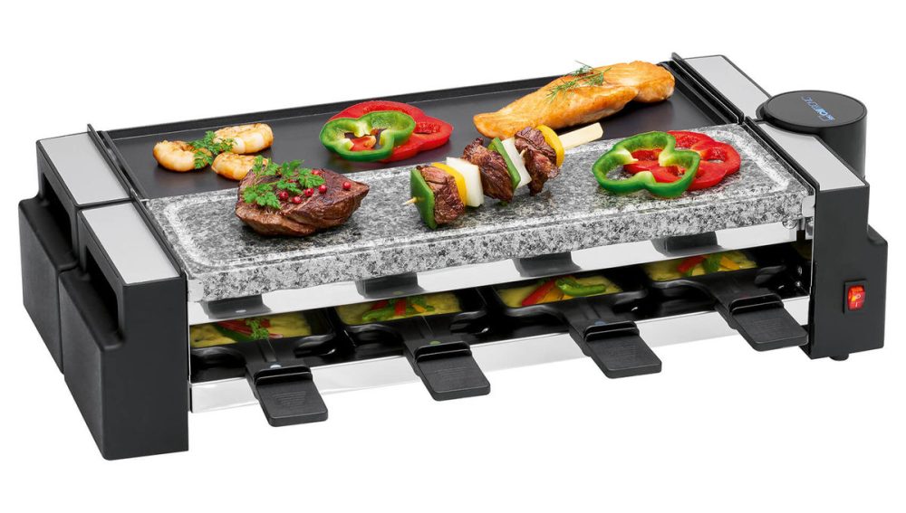 Clatronic RG 3678 Raclette Grill – Raclette Ofen/Raclette Grill – schwarz / grau