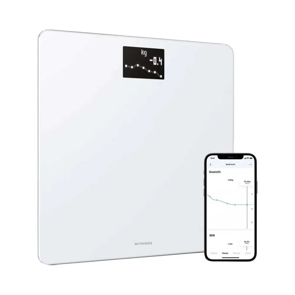 Withings Body weiss Analyse-Körperwaage – Körperanalysewaage/Körperfettwaage