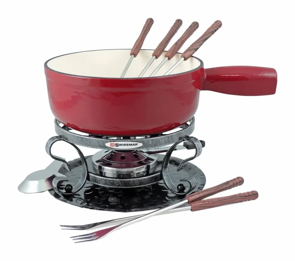 Swissmar Lugano Fondue-Set - 9-tlg., Kirschrot