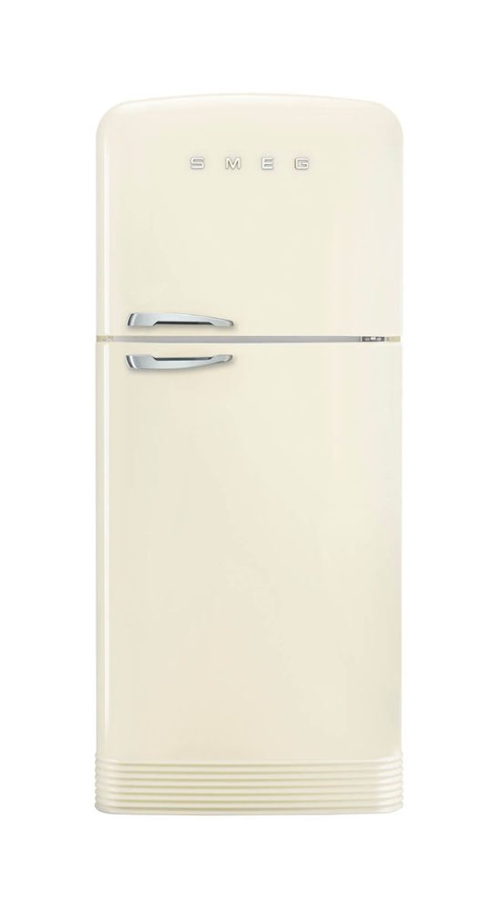 Smeg FAB50RCR5 Freistehender Retro-Kombikühlschrank 2türig – Kühlschrank mit Gefrierfach freistehend – creme