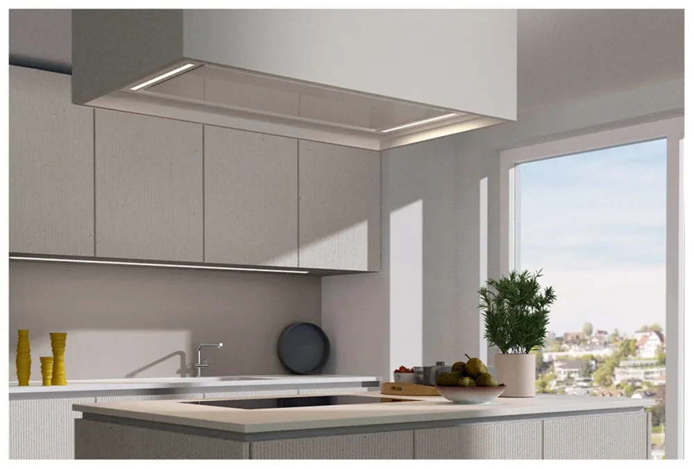 Wesco EVRE-L 5-100 mit Licht, Abluft weiss Dunstabzugshaube – Inselhaube/Dunstabzugshaube Insel