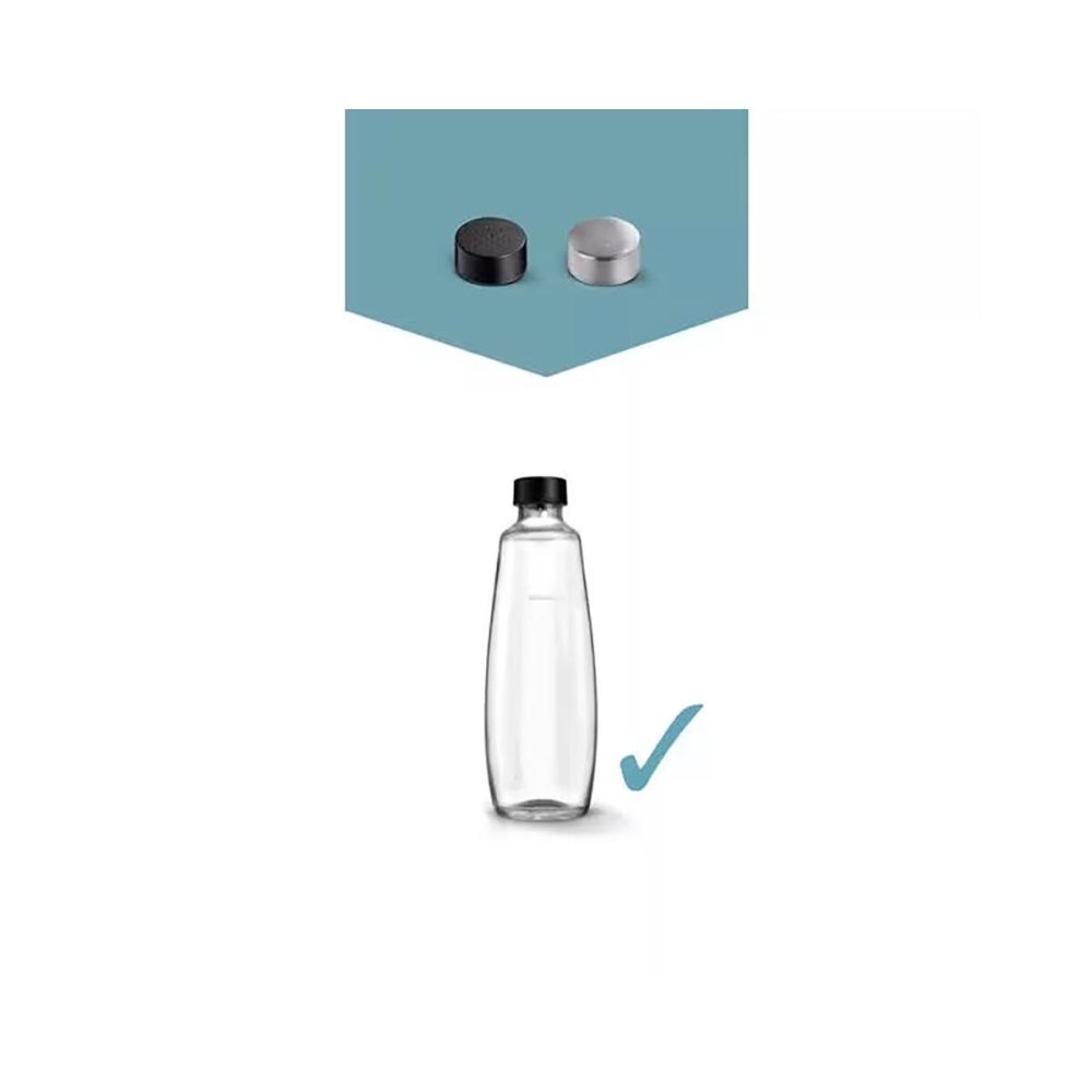 Sodastream Ersatzdeckel Glaskaraffe DUO 2 Stück Zubehör – Wassersprudler Zubehör – schwarz
