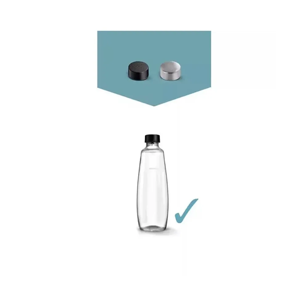 Sodastream Ersatzdeckel Glaskaraffe DUO 2 Stück Zubehör – Wassersprudler Zubehör – schwarz