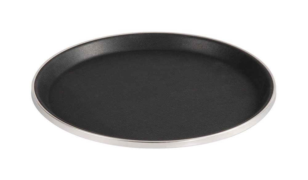 ProChef Serviertablett Ø 35.5 cm – Gastro Inventar/Gastro Einrichtungen – schwarz / silber