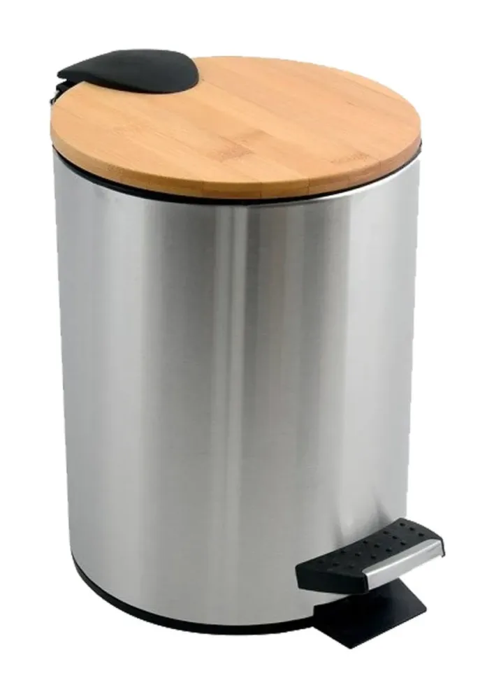 Spirella Badezimmer Treteimer Stahl / Bambus ADONIS 3L