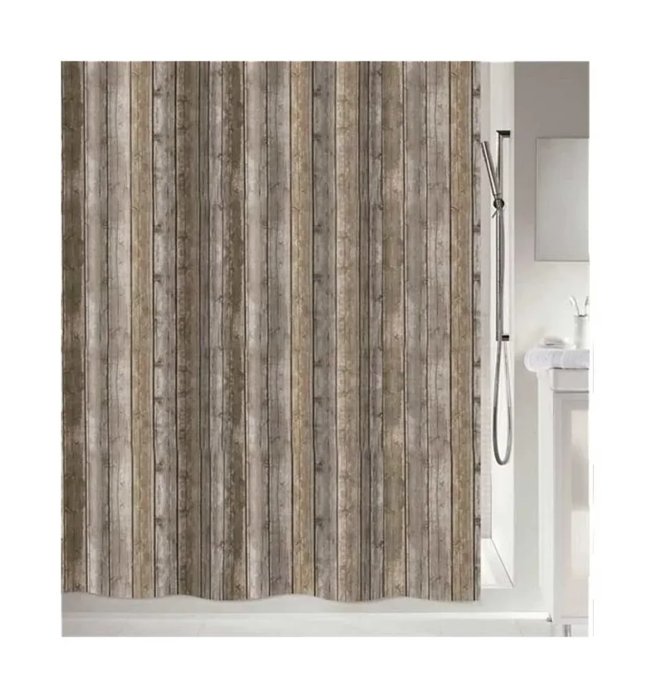 Spirella Duschvorhang Textil Roman Wood 120X200 Braun