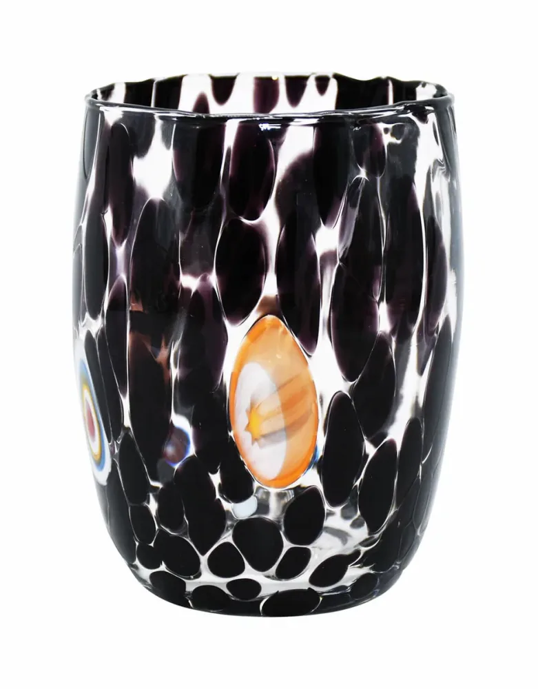 Murano Trinkglas handgemacht Schwarz