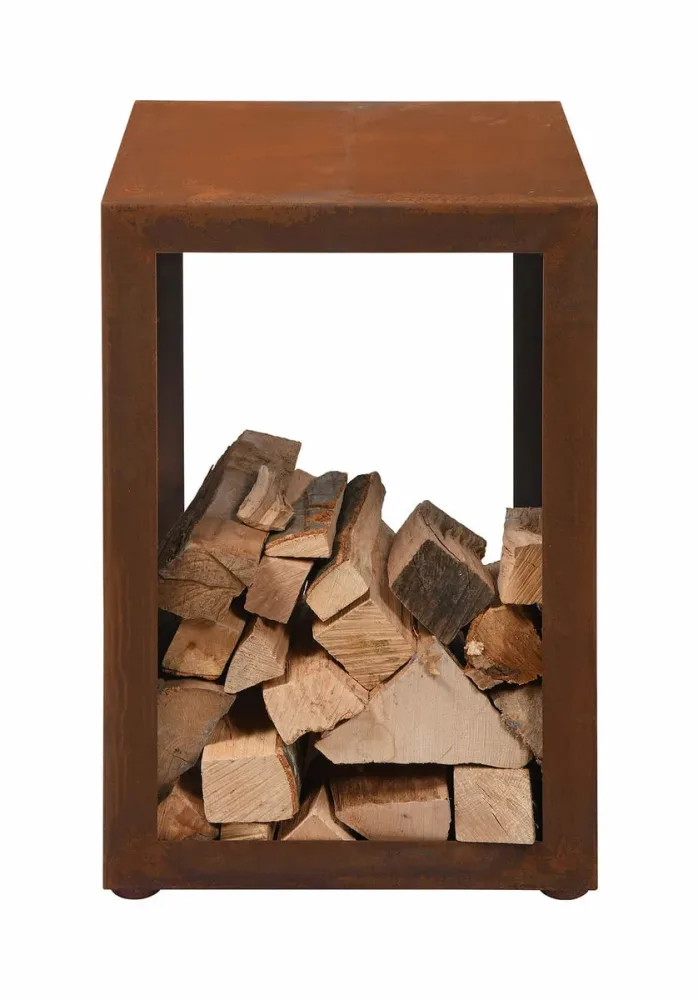 Eldur Garden Fire Holzlager – Feuerschale/Feuerstelle – braun