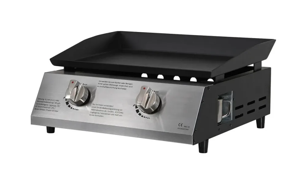 BBQ Dragon Gas Plancha Valencia 2 Brenner Gasgrill – Plancha Grill – schwarz