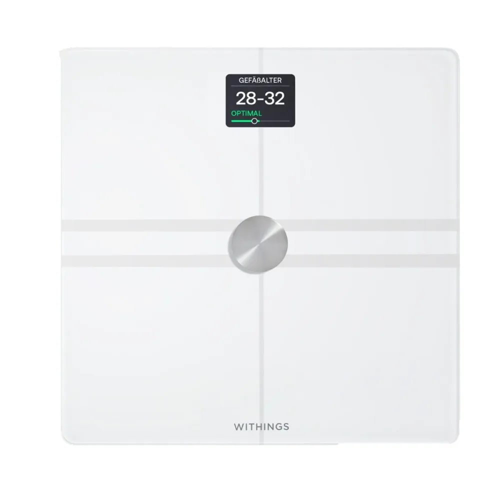 Withings Body Comp White Analyse-Körperwaage – Körperanalysewaage/Körperfettwaage – weiss