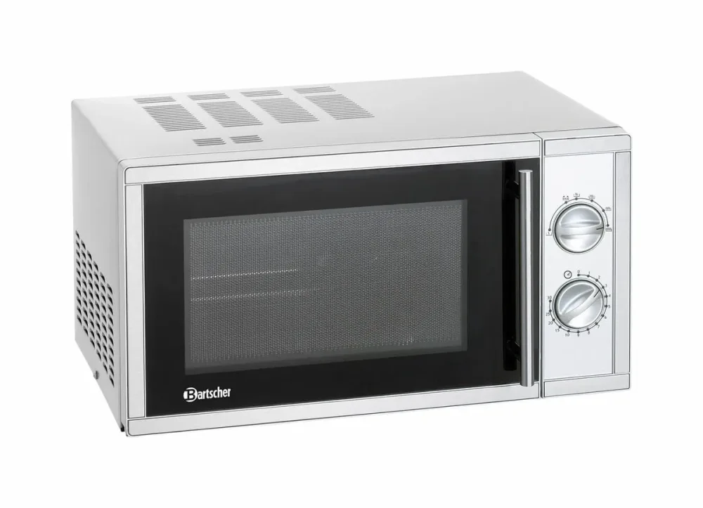 Bartscher Mikrowellengerät 23L, 900W Mikrowelle – Gastro Backofen/Gastro Kochfeld/Gastro Mikrowelle – chrom