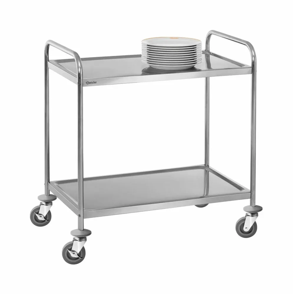 Bartscher Servier-/Transportwagen TS200 - 2 Borde – Gastro Inventar/Gastro Einrichtungen – grau