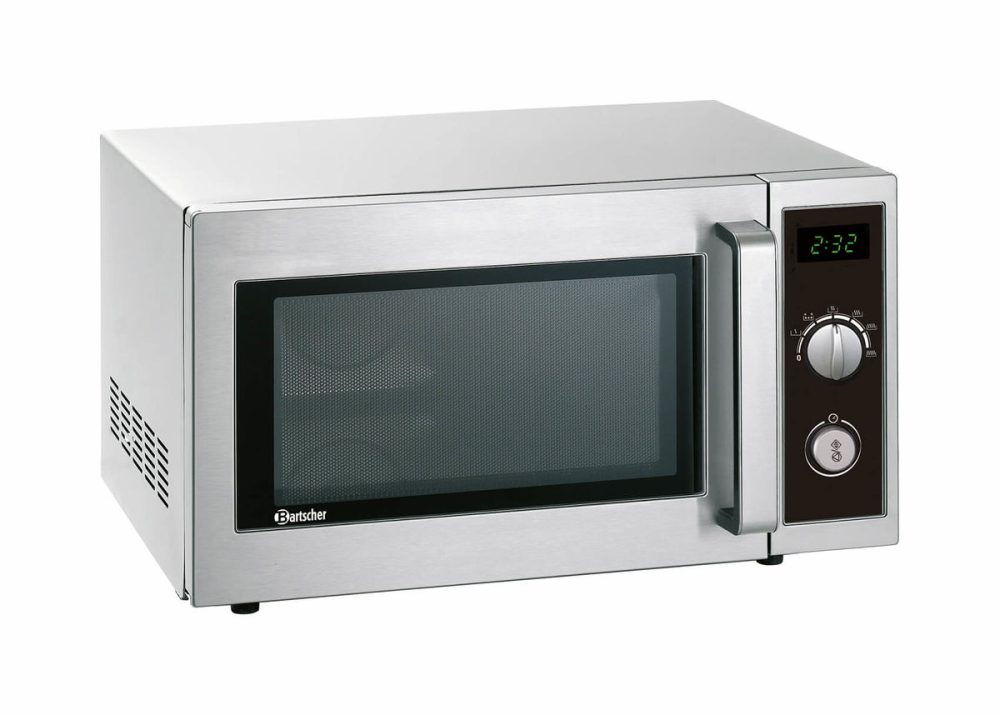Bartscher Mikrowellengerät 25L, 1000W Mikrowelle – Gastro Backofen/Gastro Kochfeld/Gastro Mikrowelle – edelstahl