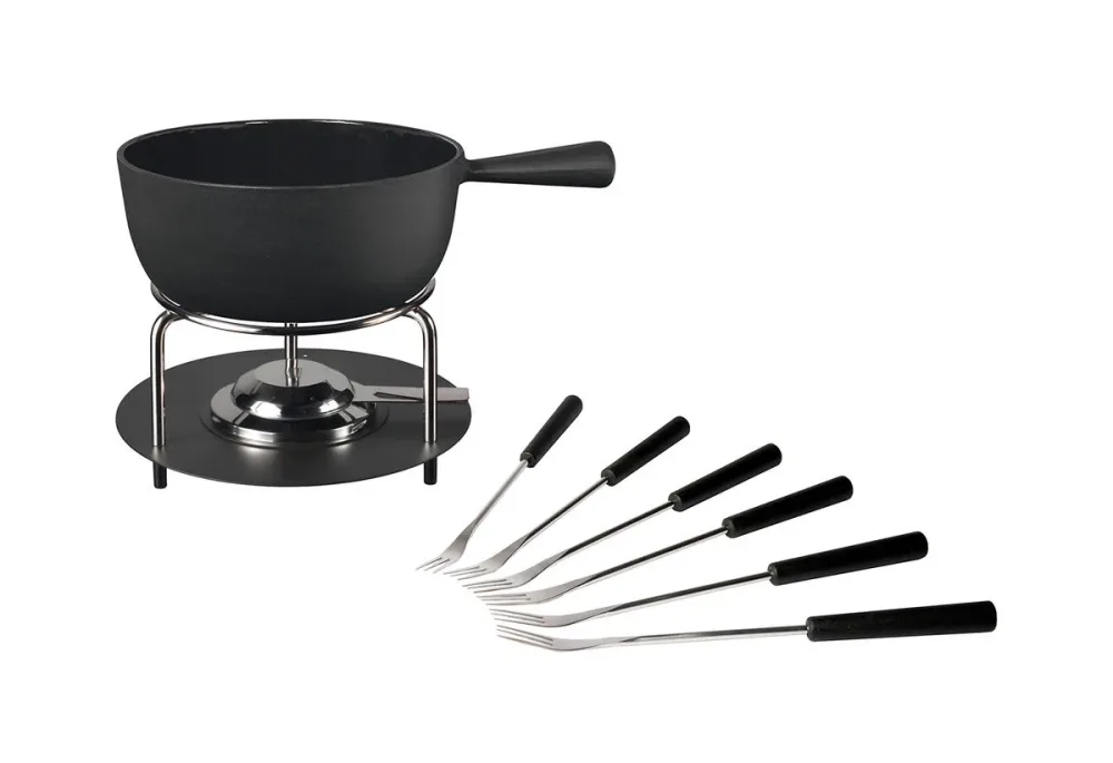 Stöckli Käsefonduegarnitur Aragon Large Classic, 22cm – Fondue Set – schwarz