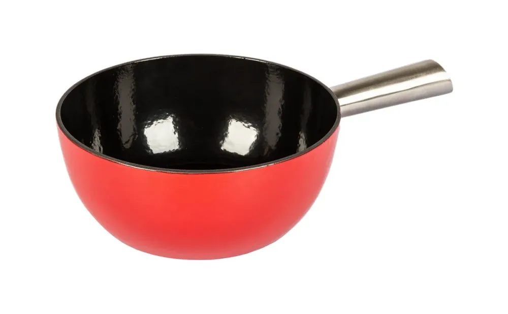 Stöckli Käsefonduecaquelon Elégance 24 cm rot/schwarz – Fondue Caquelon