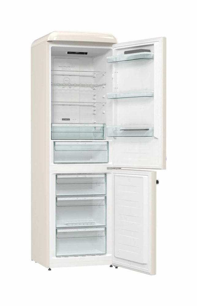 Gorenje ONRK619DC Kühl-/Gefrierkombination – Kühlschrank mit Gefrierfach freistehend – champagner