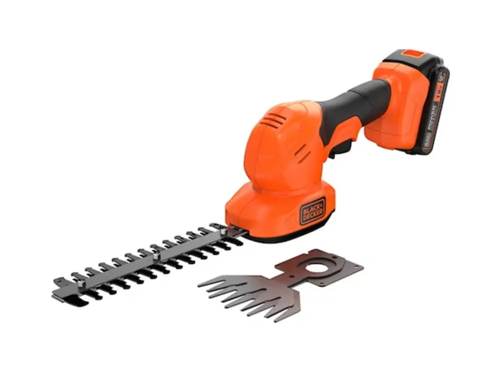 Black&Decker 18V Akku-Gras- und Strauchscheren-Set mit Akku