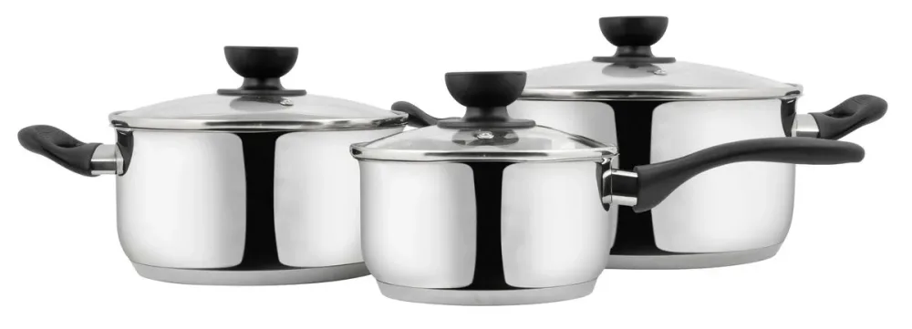 Schou Topfset 6-teilig Edelstahl Schwarz