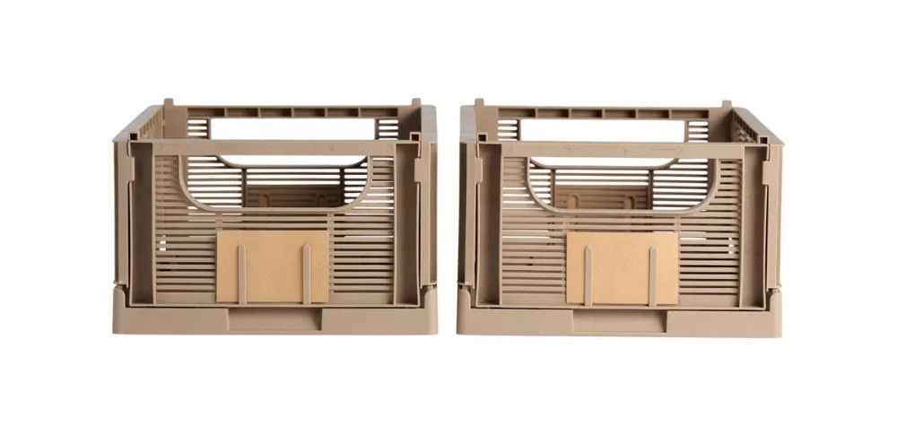 Schou Aufbewahrungsbox L 2er Set Faltbar Braun