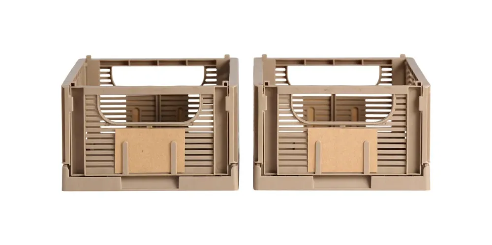 Schou Aufbewahrungsbox M 2er Set Faltbar Braun