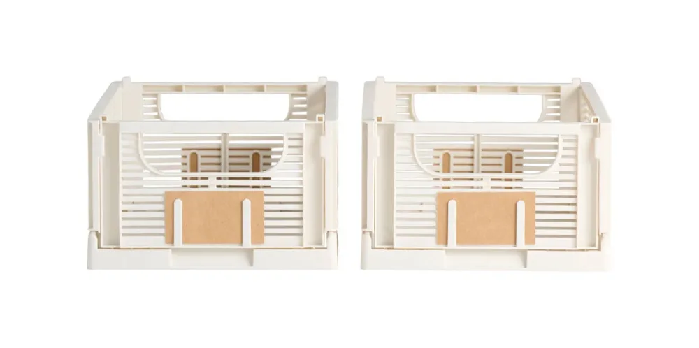 Schou Aufbewahrungsbox M 2er Set Faltbar Weiss