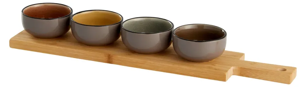 SCHOU - Apero-Set, mit 4 Schalen, 5 Stücke, Spacegrau