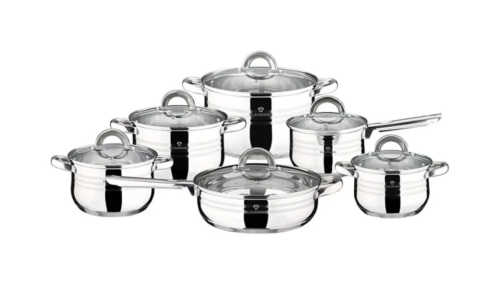 Blaumann Gourmet Line Topfset 12 tlg Edelstahl