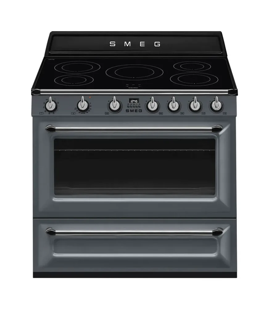 Smeg Victoria TR90IGR2 Freistehender Herd – Kochherd freistehend – grau