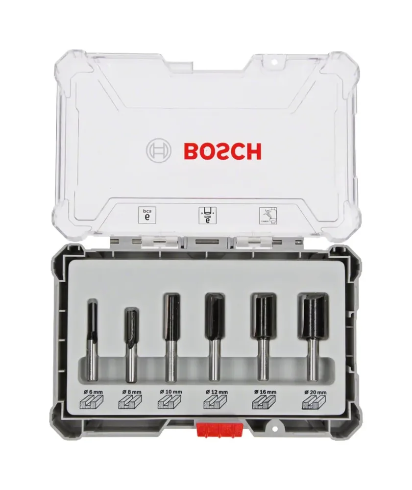 Nutfräser-Set, 8-mm-Schaft, 6-teilig Bosch Accessories 2607017466 Durchmesser 8 mm