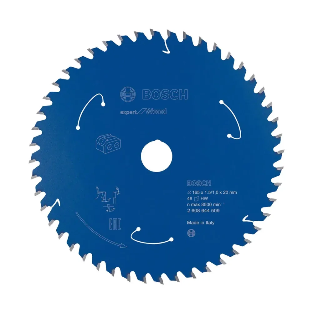 Bosch Accessories Kreissägeblatt Ø 165x20x1,5mm 48 WZ HM Expert for Wood 2608644509 Kreissägeblatt 165 x 20 mm