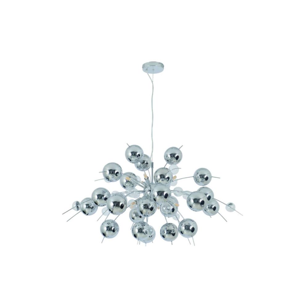 Pendellampe Explosion Edelstahl Metall B 98 H 150 cm - Farbe: chrom - Material: Metall/Glas - Pendellampe