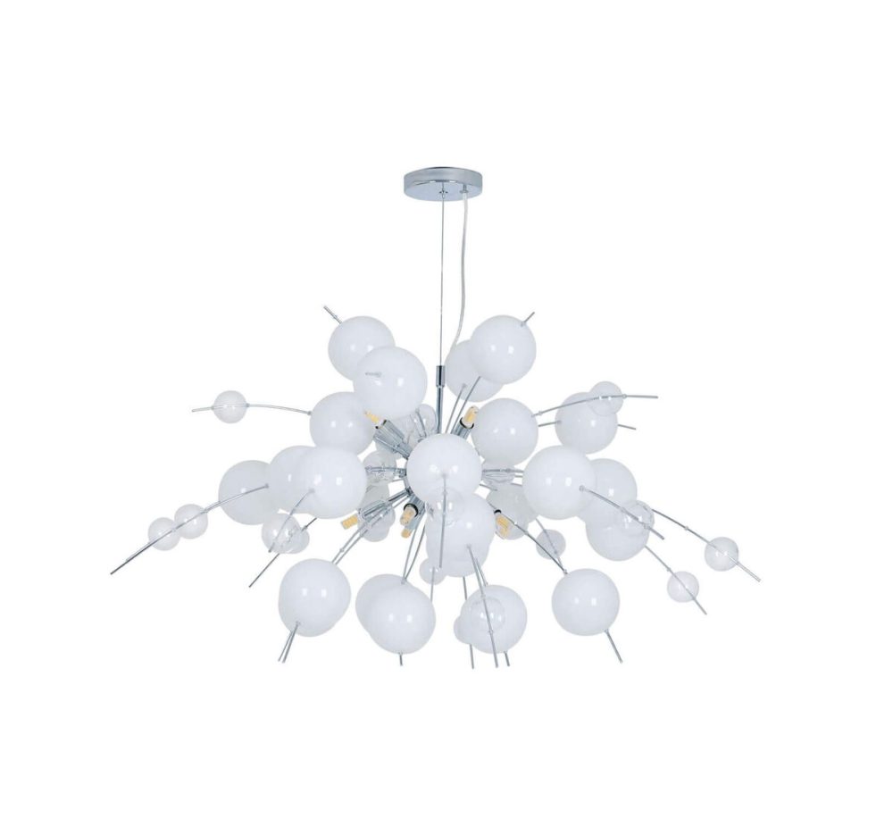 Pendellampe Explosion Edelstahl Metall B 98 H 150 cm - Farbe: chrom - Material: Metall/Glas - Pendellampe