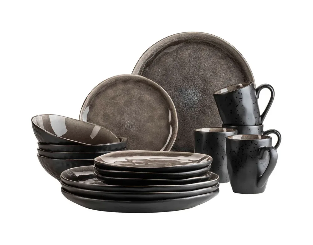 Mäser Niara Organic Geschirr-Set 16-teilig Braun