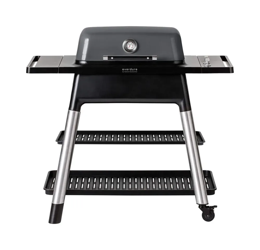 Everdure FORCE Gasgrill, graphite mit Doppelboden Gasgrill – schwarz