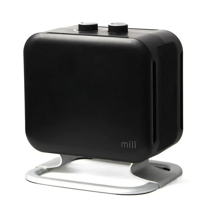 Mill Compact Fan Heater with Alu foot - black Heizlüfter – schwarz