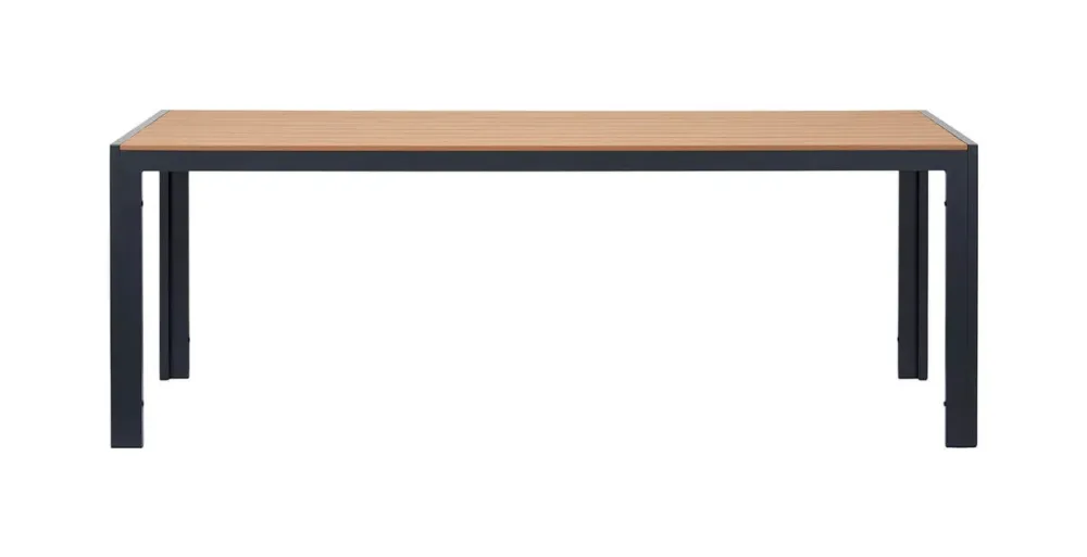 Schou Gartentisch Noah 205x90cm Schwarz/Teak